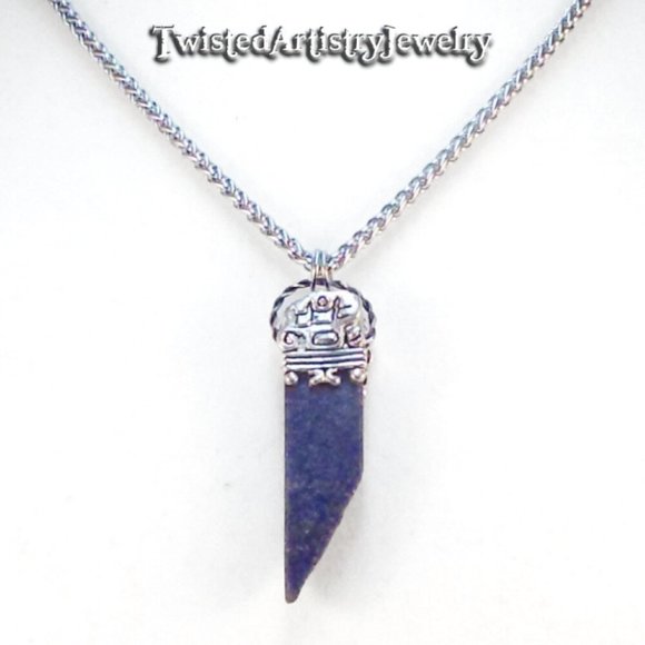 Lapis Lazuli Tribal Shard Pendant Necklace - Picture 1 of 6